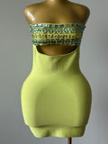 Lime Cut-Out Halter Dress